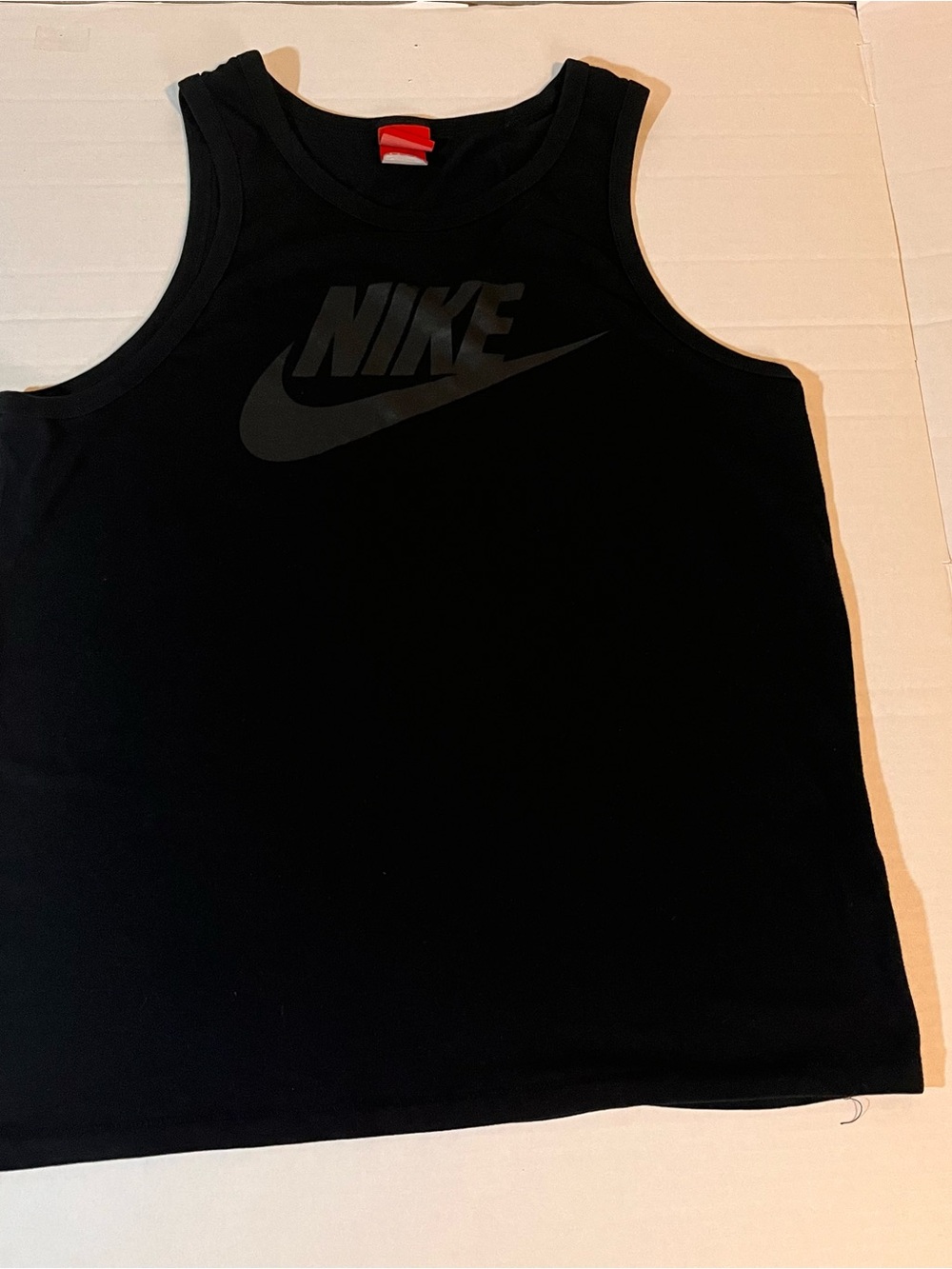 Nike Black Tank Top with Tone-on-Tone Swoosh